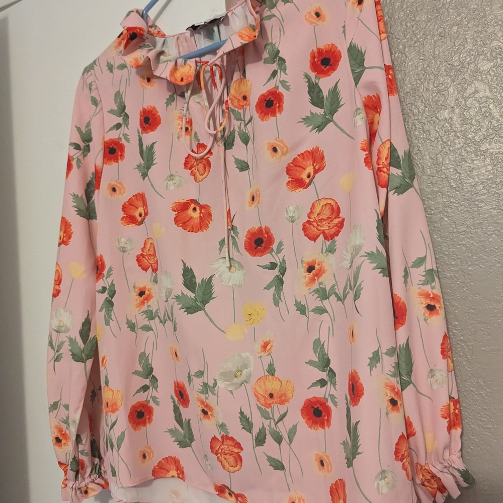Gibson Latimer Pink Floral Blouse SM - Picture 1 of 4